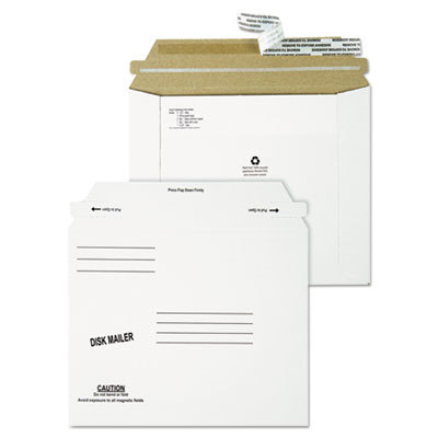 Economy Disk/CD Mailer for CDs/DVDs, Square Flap, Redi-Strip Adhesive Closure, 7.5 x 6.06, White, 100/Carton